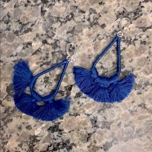 Blue tassel earrings